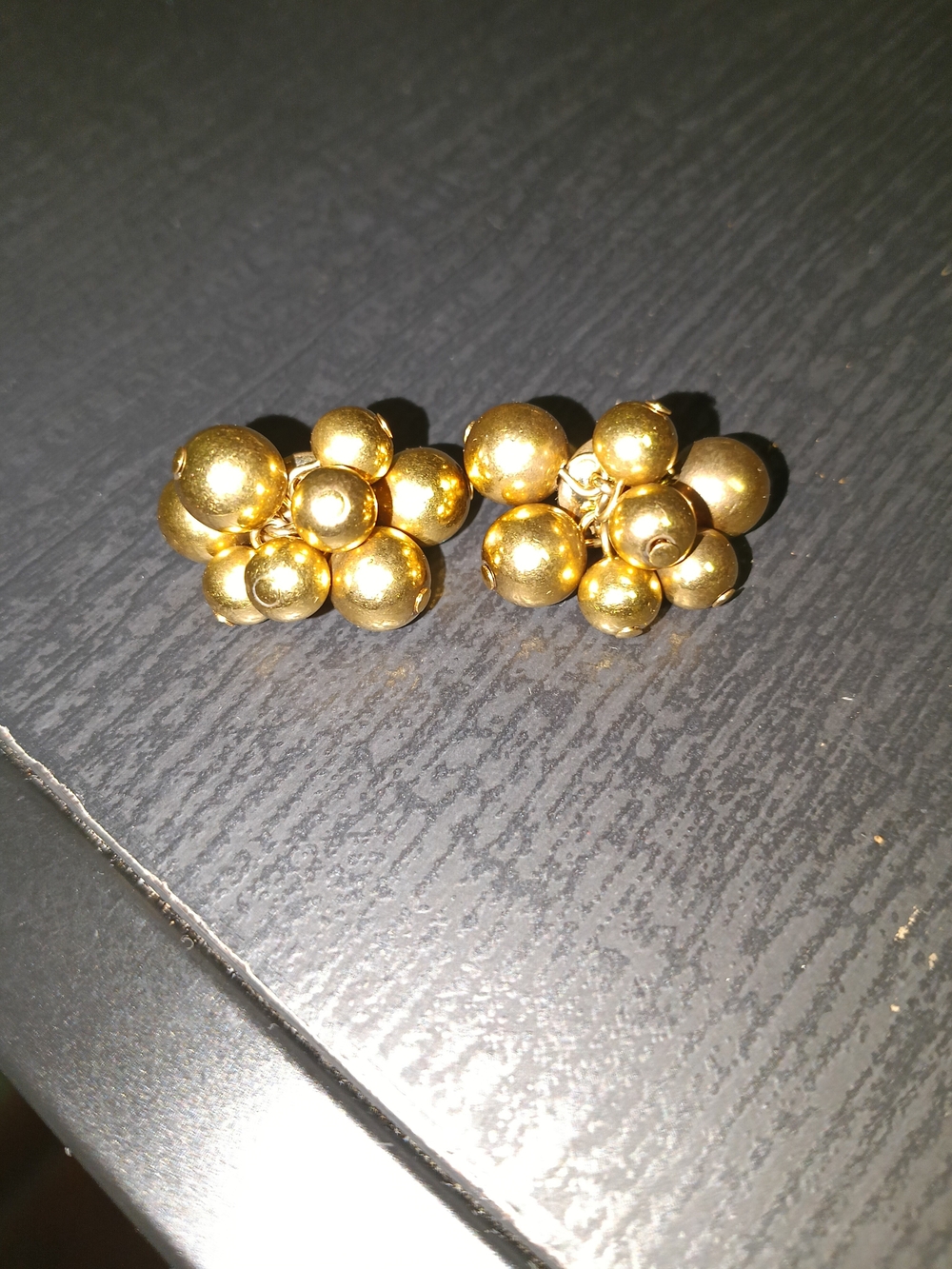 Gold Cluster Ball Clip-On Earrings